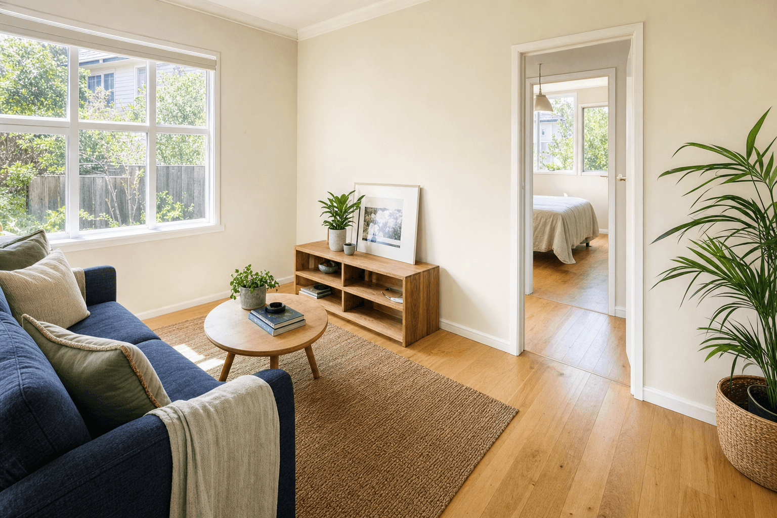 A clean, bright home interior prepared for a property viewing